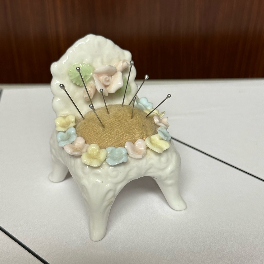 Vintage Porcelain Pin Cushion Chair